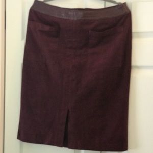 Chico’s Suede Burgundy Skirt Sz 10